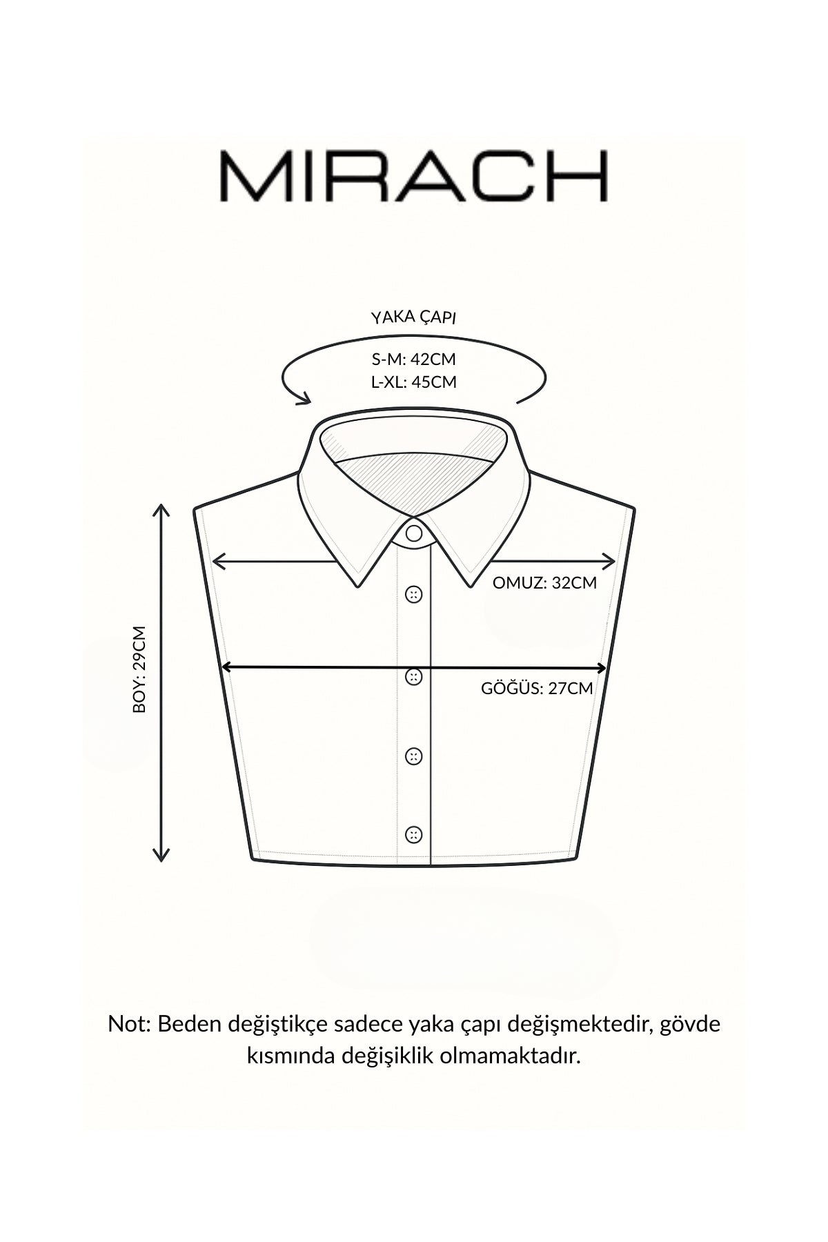 2'li Paket Gömlek Etek ve Gömlek Yaka Seti - Beyaz