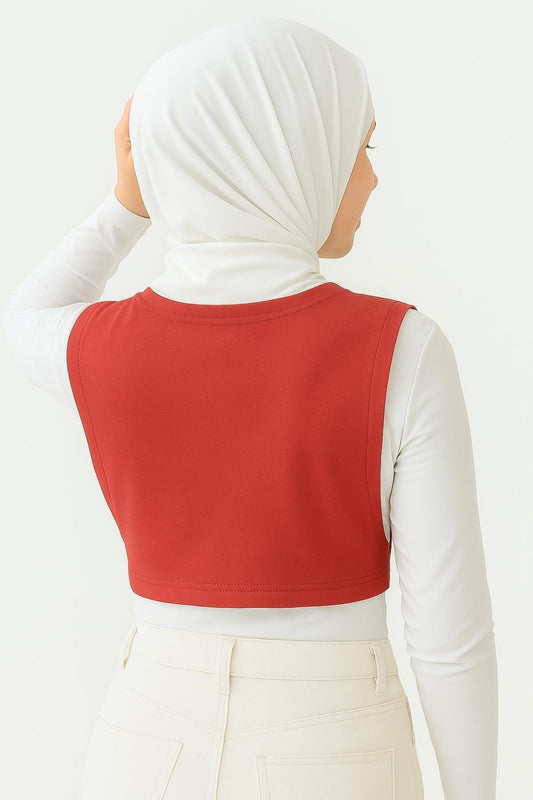 Balıkçı Kolsuz Boyunluk - Nar