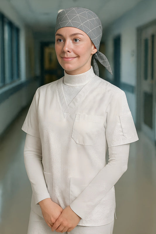 3’lü Medikal İş Giyim Seti - Modern Beyaz