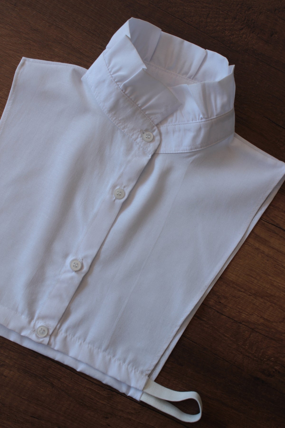 Fransız Stili Uzun Hakim Gömlek Yakası - Beyaz