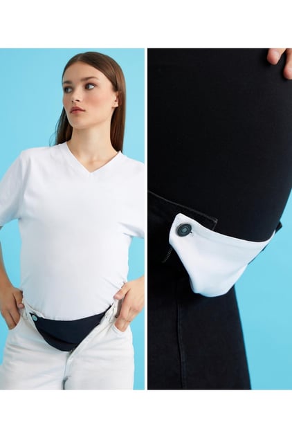 Pantolon Genişletici Ek Parça 2'li Set Siyah ve Beyaz