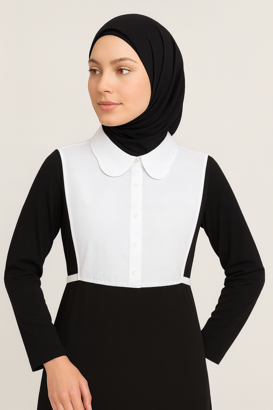 Zarif Papatya Model Gömlek Yakası - Beyaz