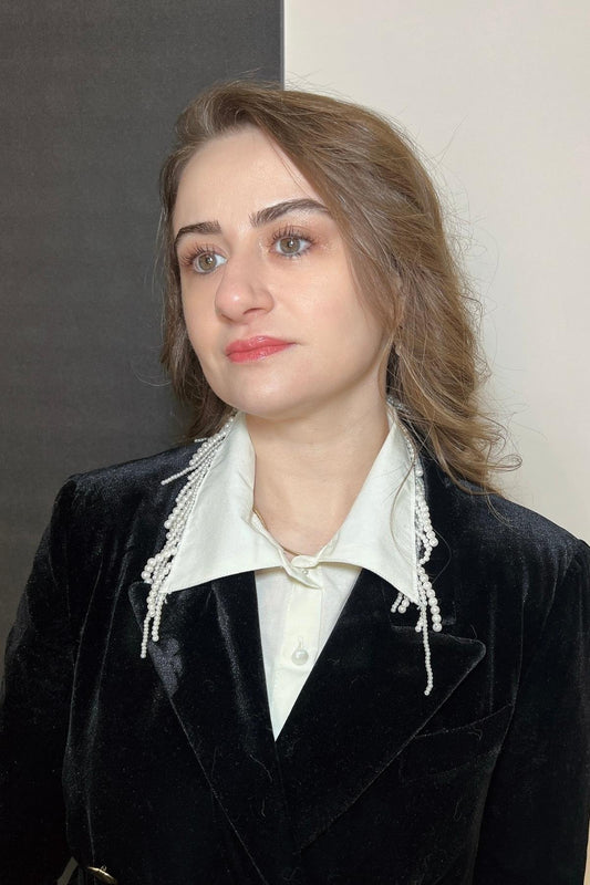 Pearline Gömlek Yaka - Krem