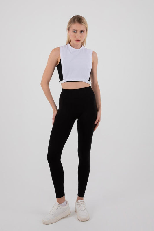 Outlet Sıfır yaka kolsuz boyunluk - Beyaz