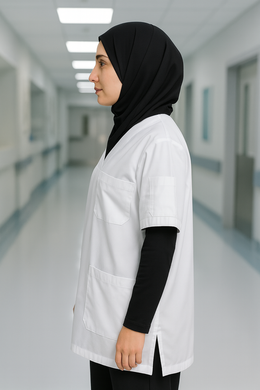 قميص جيرسي للتنظيف بجزء علوي واحد - أبيض