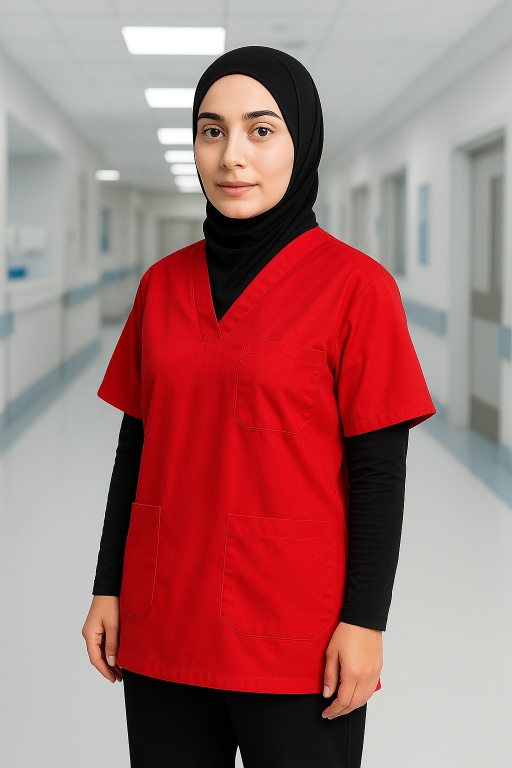 قميص تنظيف من قطعة واحدة - أسود