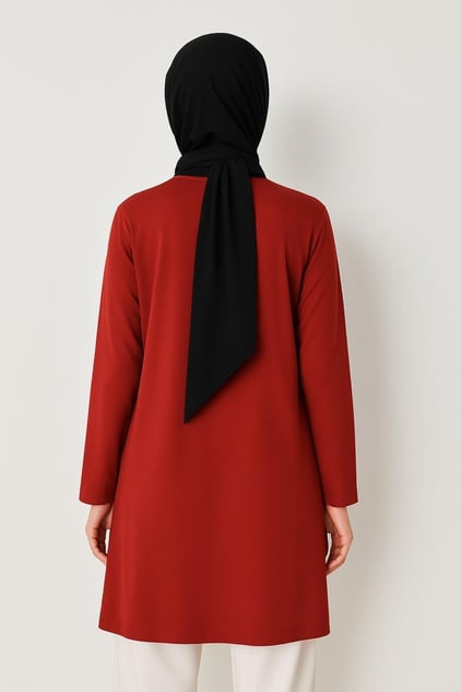 Uzun Kollu Tunik (Bandana Hediyeli) - Kırmızı