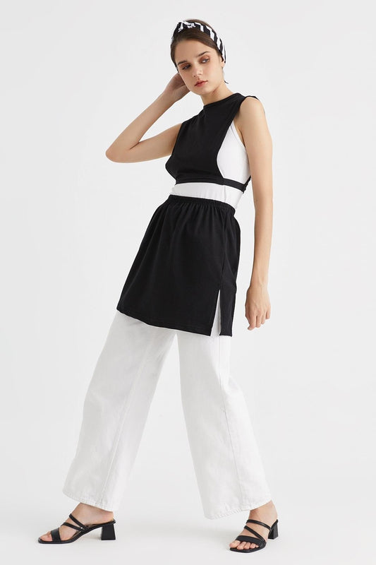 Yırtmaçlı içlik etek - Siyah | Outlet