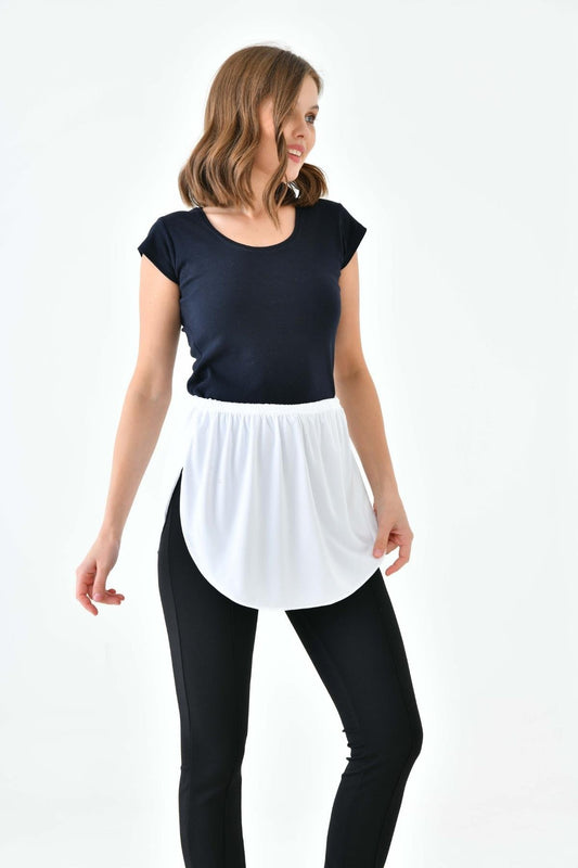 Yuvarlak İçlik Etek - Beyaz