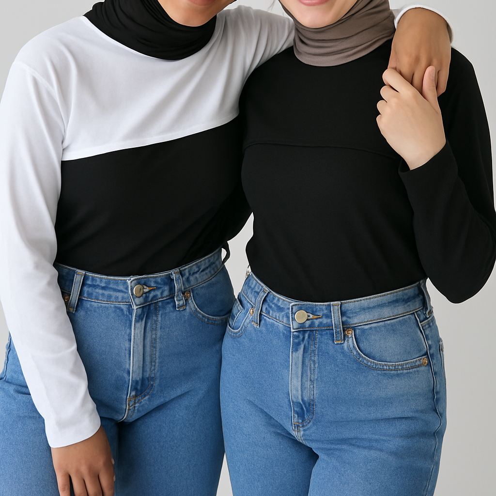 Penye uzun kolluk ve tesettür boyunluk günlük kullanım modeli