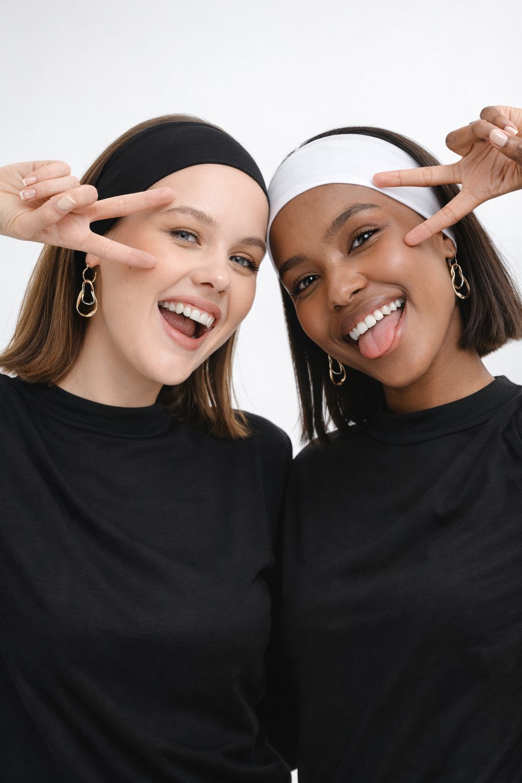 2'li Paket Geniş Bone Bandana - Siyah ve Beyaz