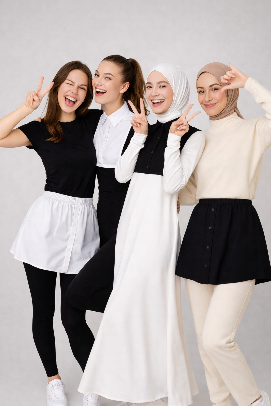 4’lü Paket Gömlek Yaka ve Gömlek Etek Seti