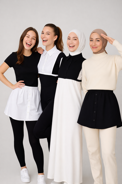 4’lü Paket Gömlek Yaka ve Gömlek Etek Seti