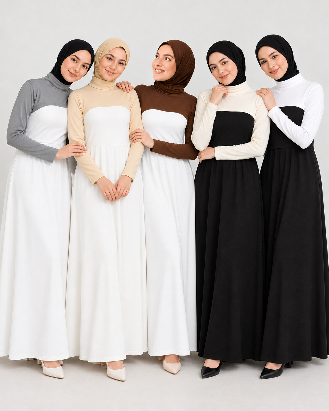 Boyunluklu kolluk 5'li paket elbise üstü kullanım