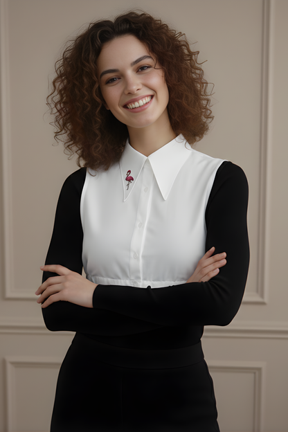 Flamingo Muse Shirt Collar