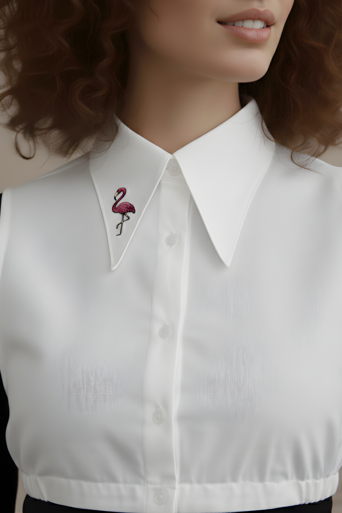 Flamingo Muse Shirt Collar