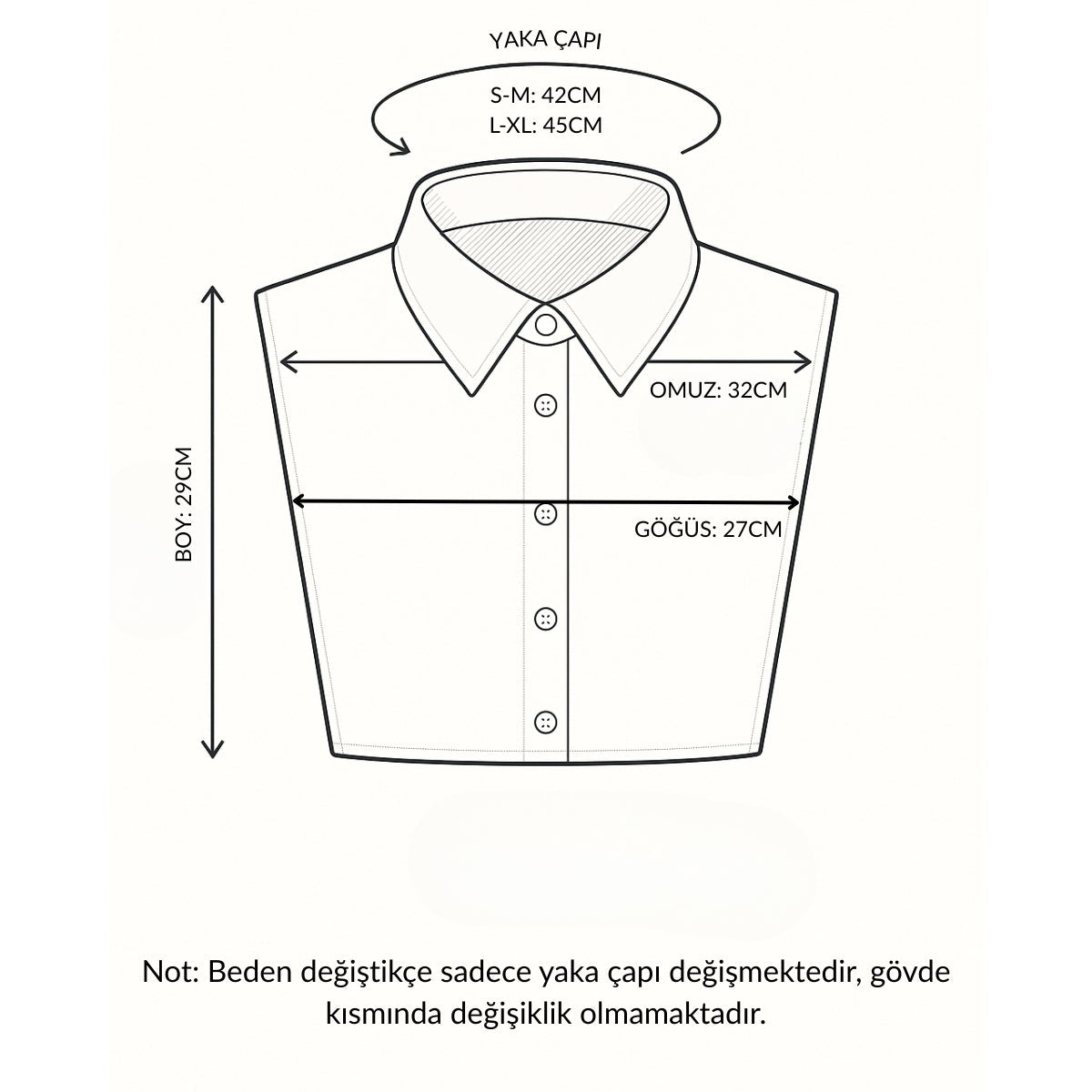 Kazak İçi Sahte Gömlek Yakası Krem | Takma Yaka Aparatı | Dekolte Kapatıcı Kadın Aksesuarı