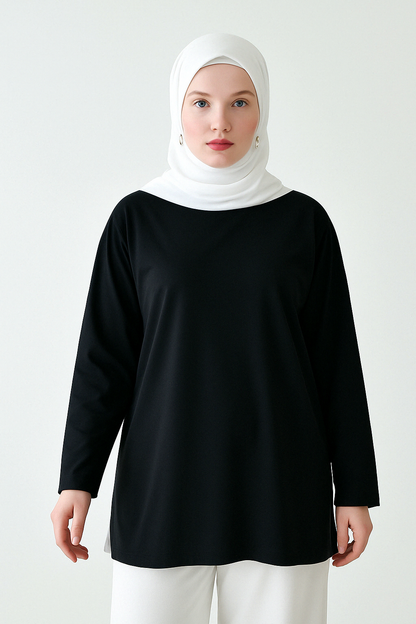 Long-Sleeved Tunic (Bandana Included) - Black