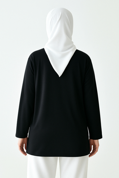 Long-Sleeved Tunic (Bandana Included) - Black