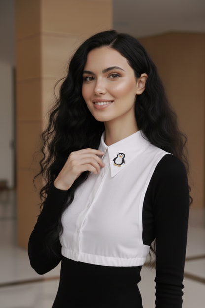 Penguin in Snow Shirt Collar