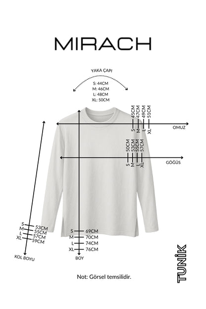 MIRACH Curve Büyük Beden Uzun Kollu Tunik (Bandana Hediyeli) - Zümrüt