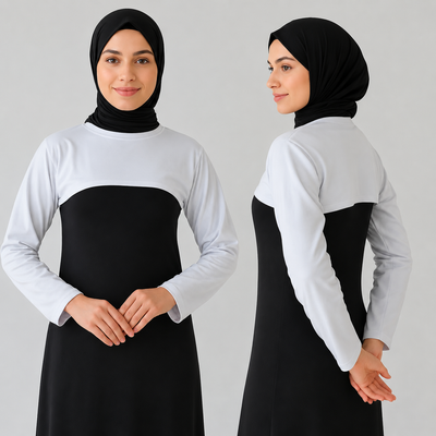 2'li Paket Beyaz Penye Boyunluklu Kolluk