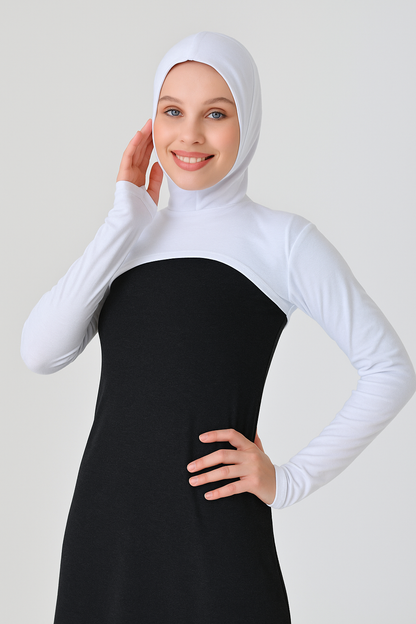 Boneli Boyunluklu Kolluk - Beyaz