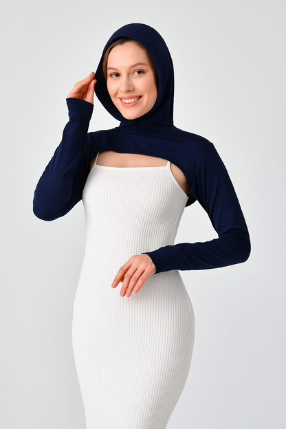 Boneli Boyunluklu Kolluk - Lacivert