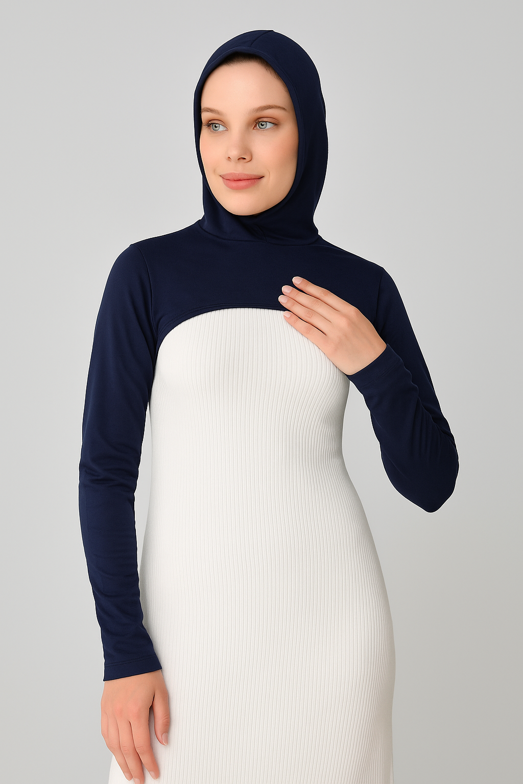 Boneli Boyunluklu Kolluk - Lacivert