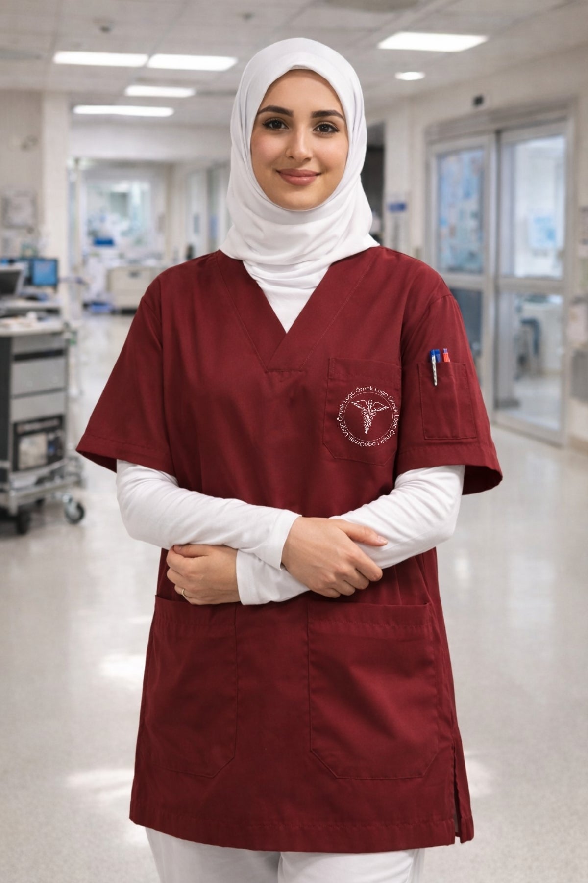 5'li Paket Tek Üst 4 Cepli Scrubs Forma