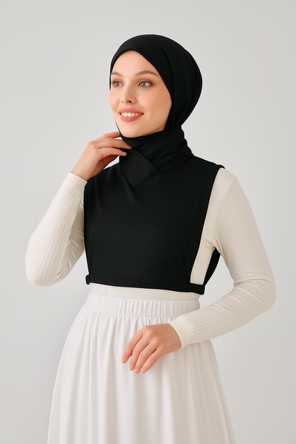 Turtleneck Sleeveless Neck Collar - White