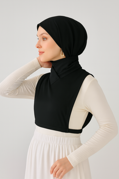 Turtleneck Sleeveless Neck Collar - White