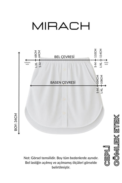 Cepli Gömlek Etek - Beyaz