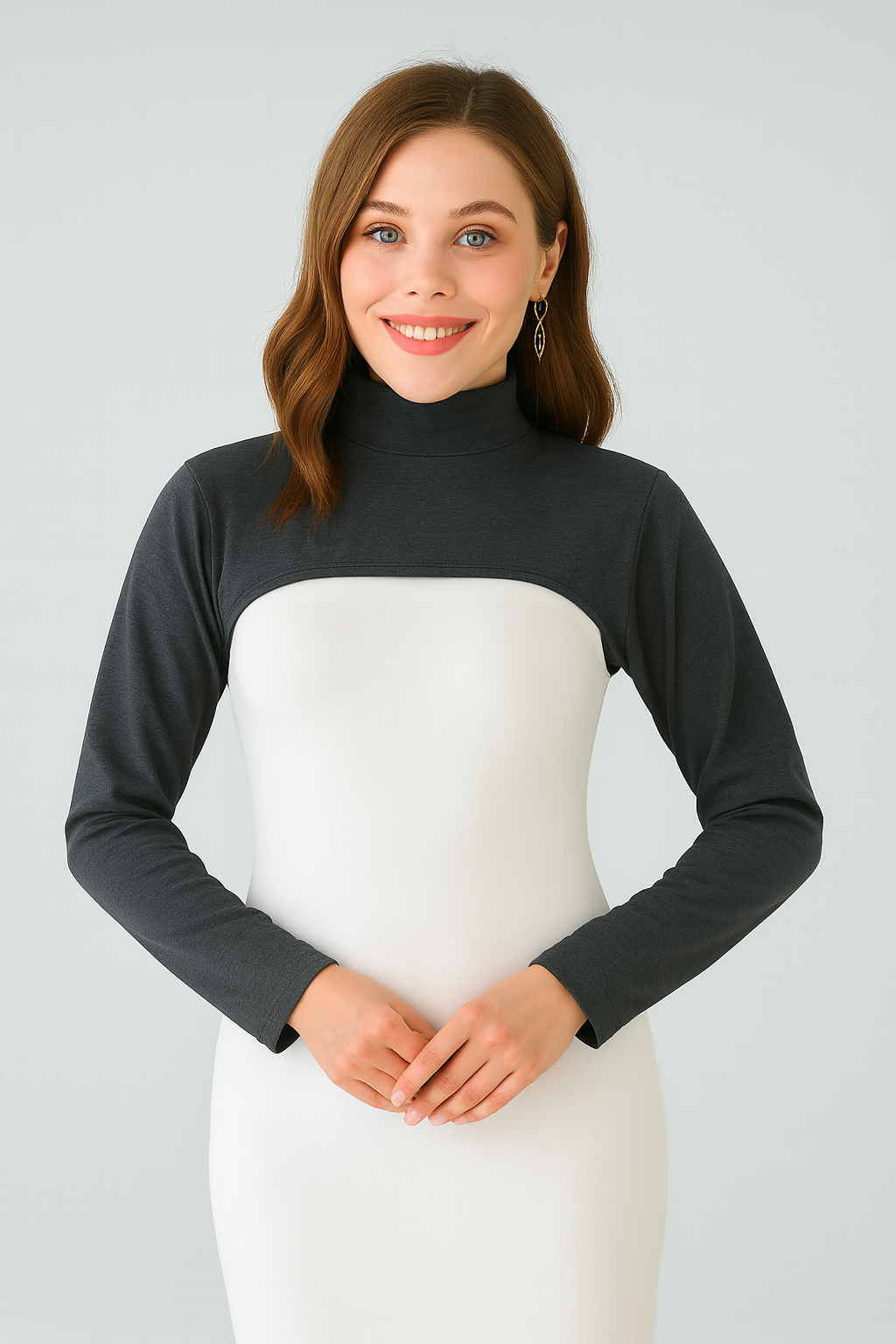 طوق قائم للرقبة، طوق للكم - فحمي