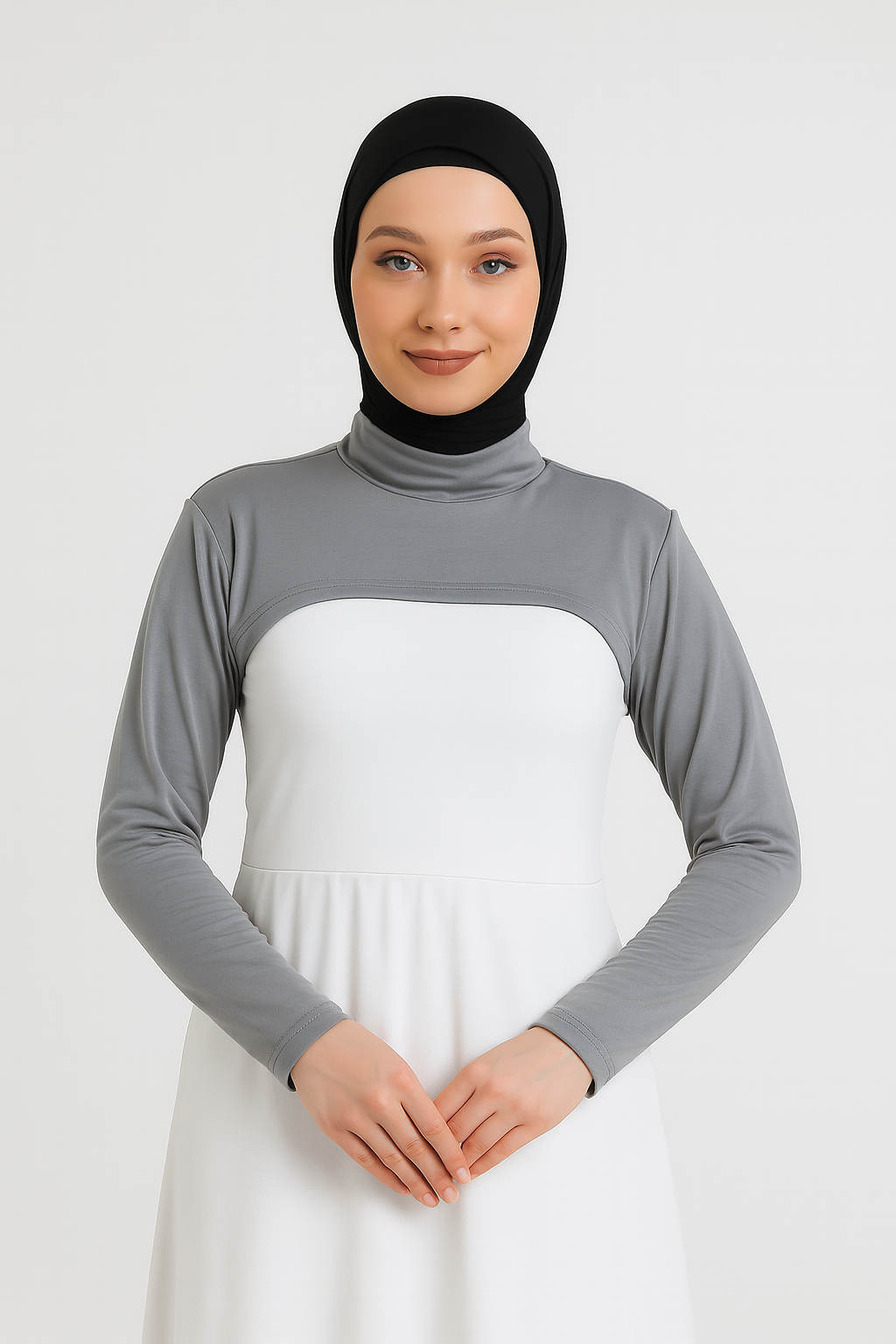 Dik Yaka Boyunluklu Kolluk - Gri