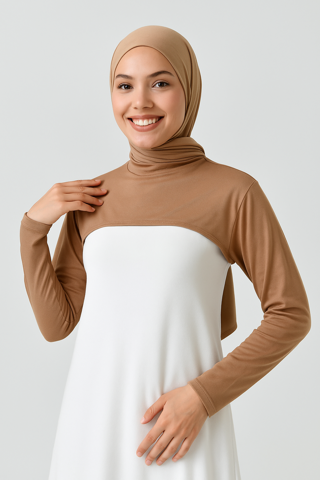 Dik Yaka Boyunluklu Kolluk - Kahve