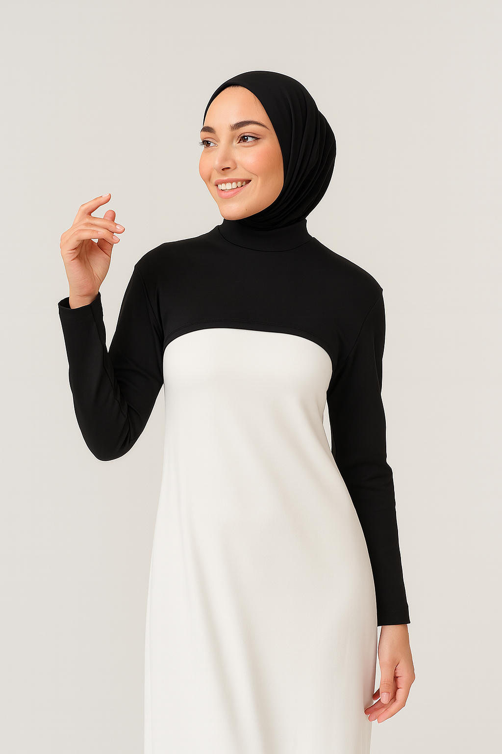 Dik Yaka Boyunluklu Kolluk - Siyah