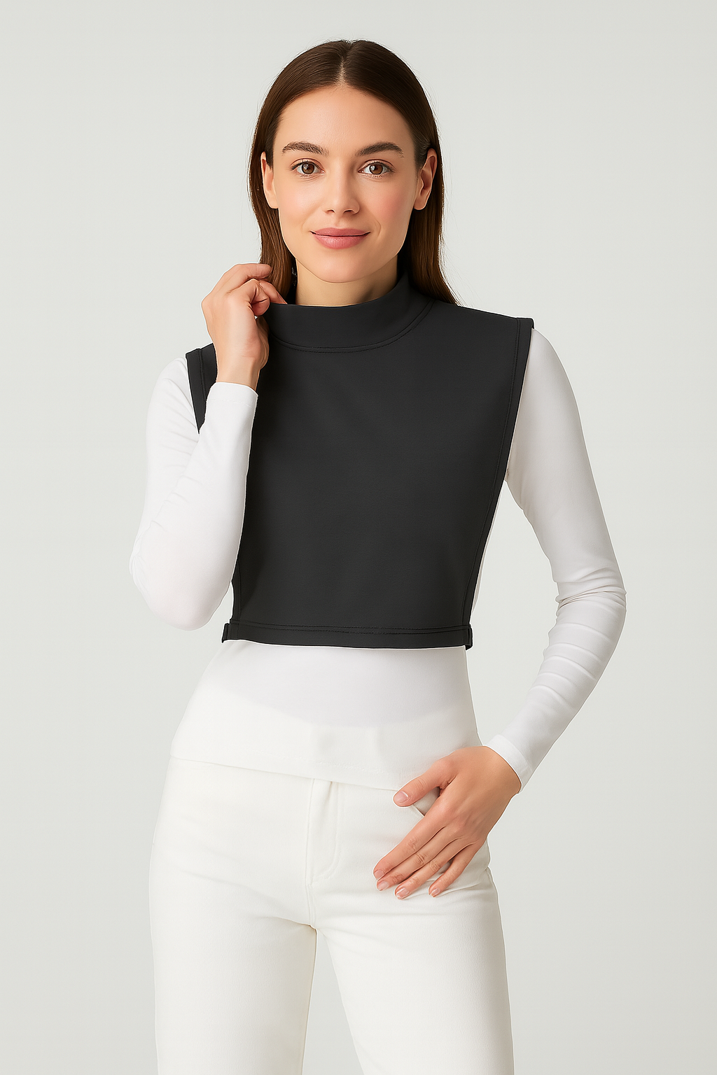 طوق رقبة بدون أكمام للصياد - فحمي