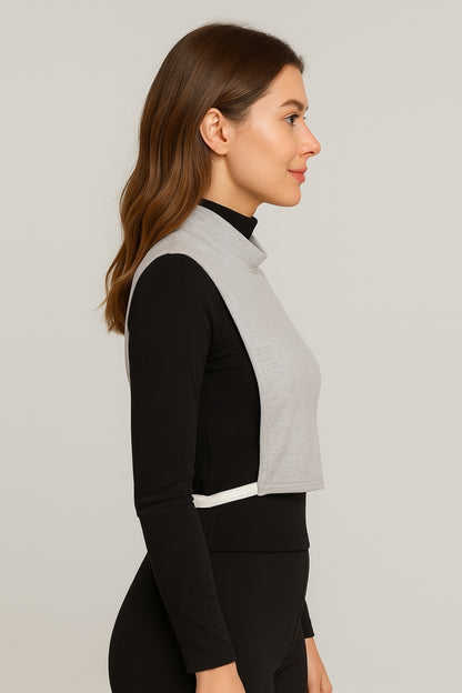 Turtleneck Sleeveless Neck Collar - Gray