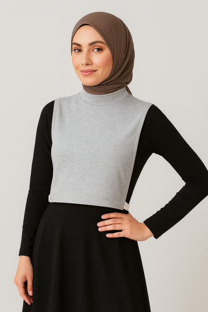 Turtleneck Sleeveless Neck Collar - Gray