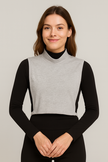 Turtleneck Sleeveless Neck Collar - Gray