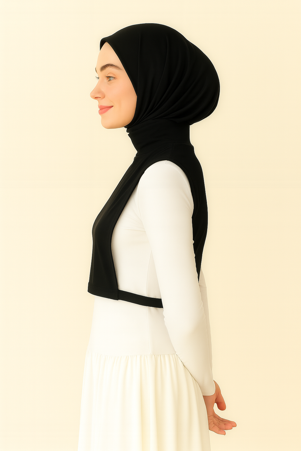 Turtleneck Sleeveless Neck Collar - Black