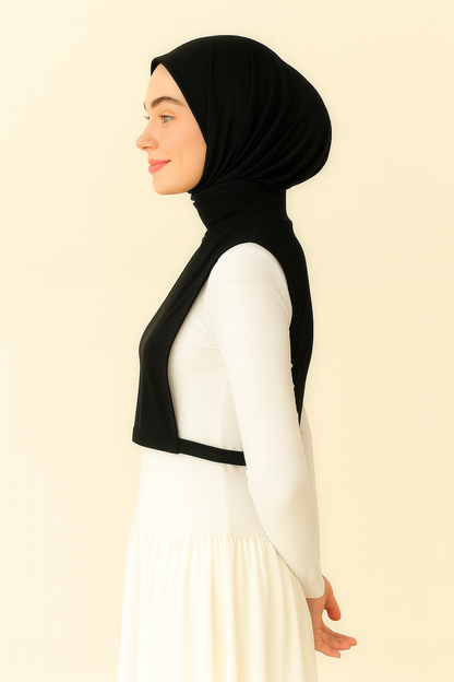 Turtleneck Sleeveless Neck Collar - Black