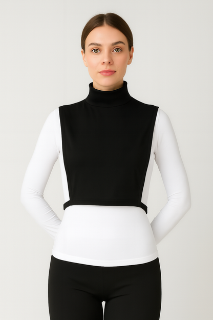 Turtleneck Sleeveless Neck Collar - Black