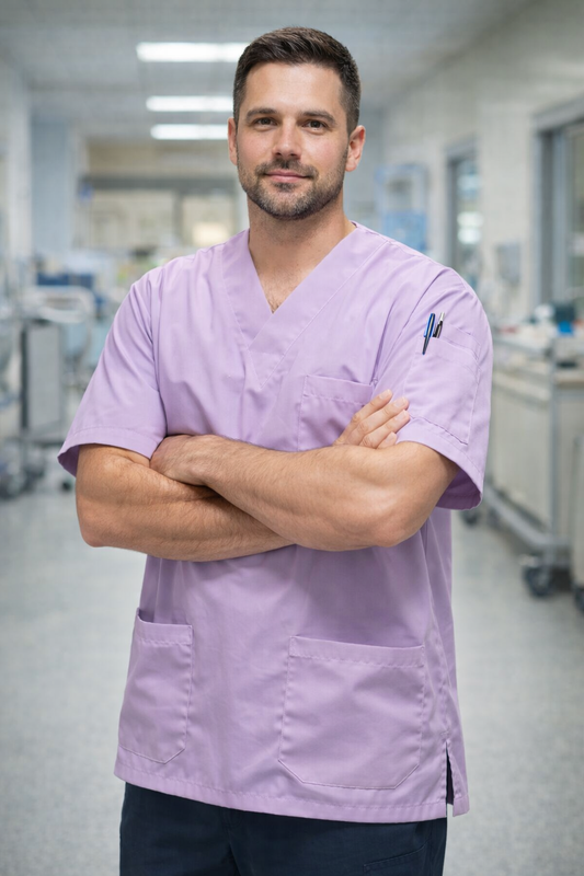 Men's Scrubs Jersey with 4 Pockets - Lilac