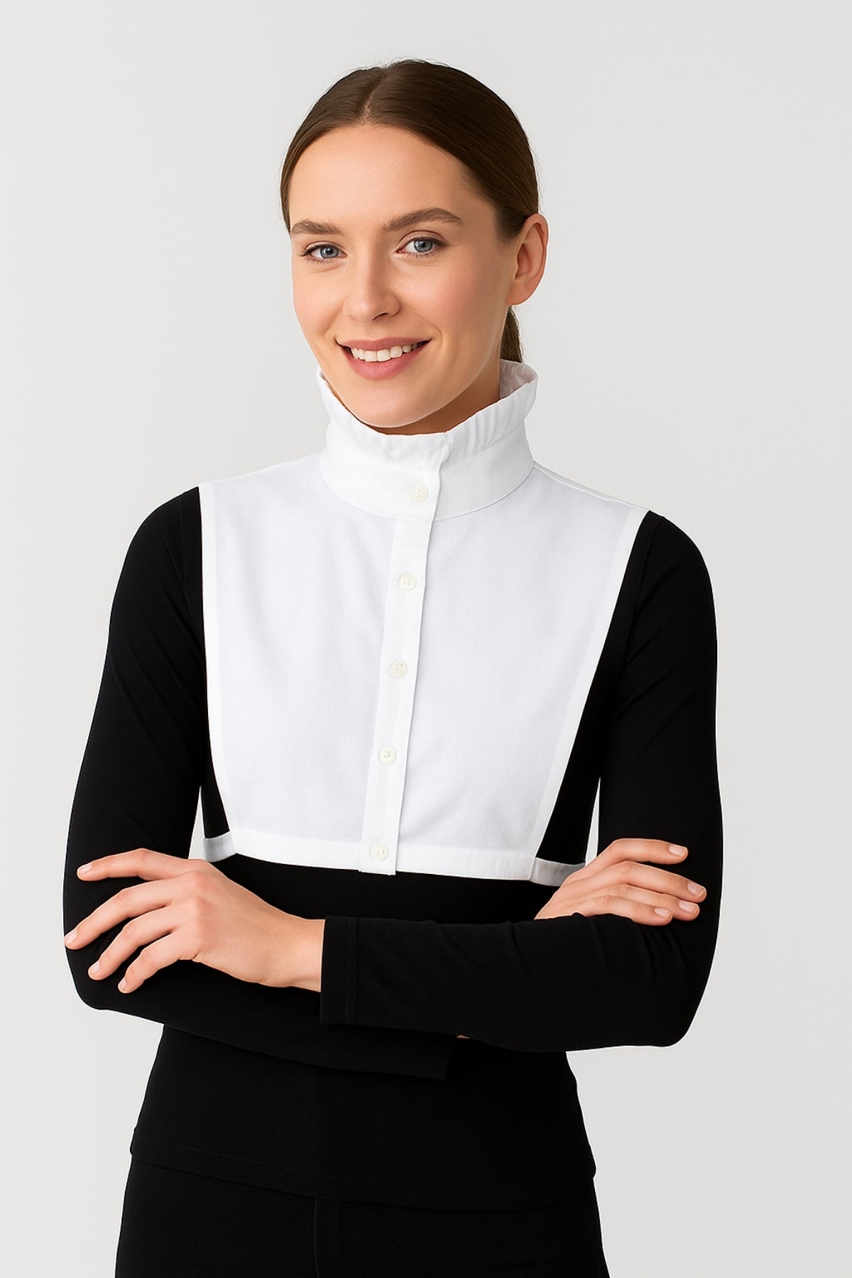 Fransız Stili Uzun Hakim Gömlek Yakası - Beyaz