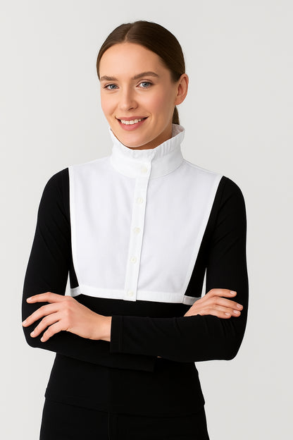 Fransız Stili Uzun Hakim Gömlek Yakası - Beyaz