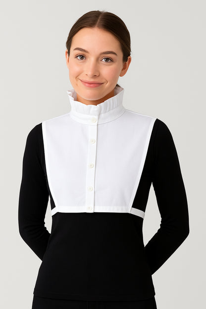 Fransız Stili Uzun Hakim Gömlek Yakası - Beyaz