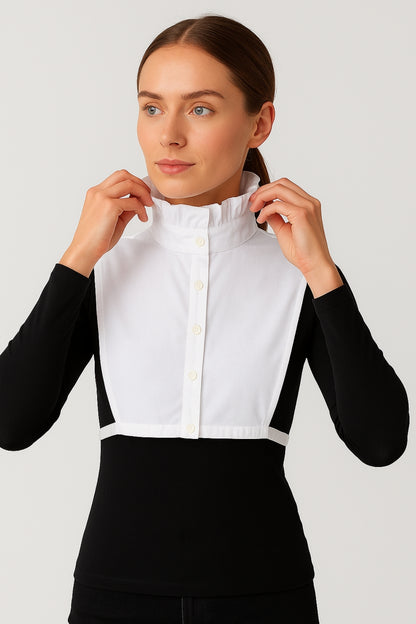 Fransız Stili Uzun Hakim Gömlek Yakası - Beyaz