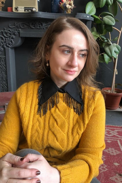 Gece yarısı ışıltısı gömlek yakası - Siyah | Outlet